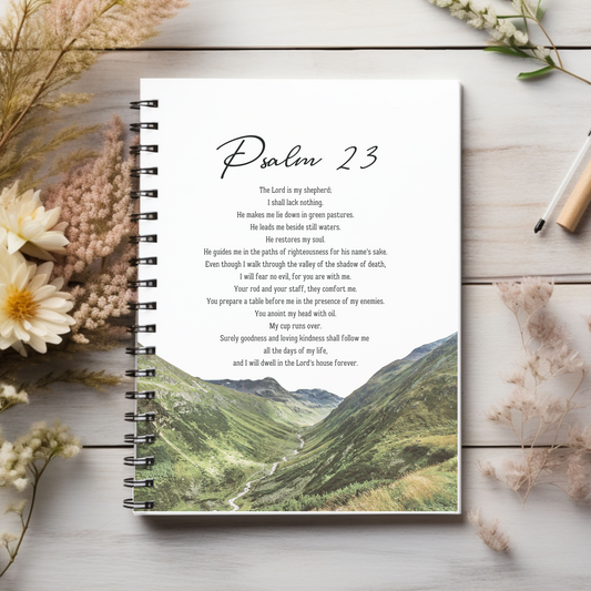 Psalm 23 Christian Journal or Notebook. Diary Notes Spiral Notebook - Ruled Lined
