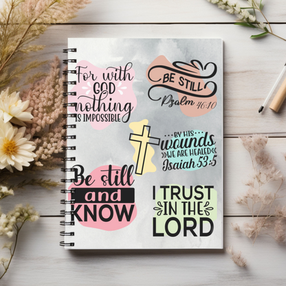 Be Still & Know! Journal or Notebook. Minimalist, Notes Spiral Notebook - Ruled Line