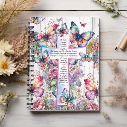 Our Father The Lords Prayer Beautiful Cross Christian journal or Notebook. Notes Spiral Notebook - Ruled Line
