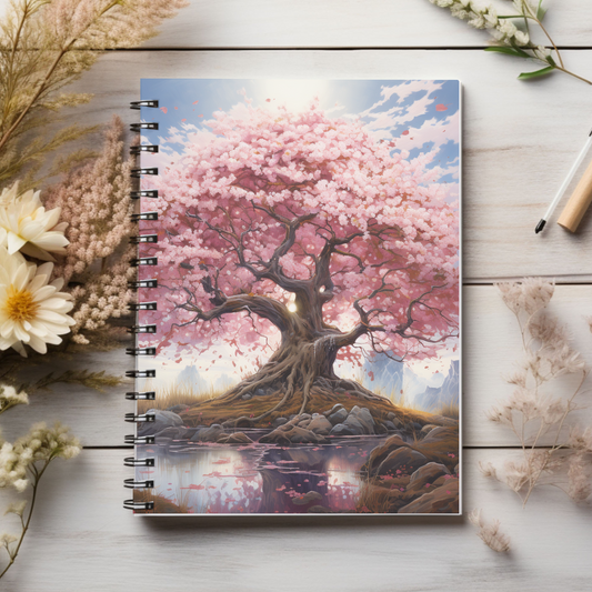 Cherry Blossom B Pink Spiral Notebook