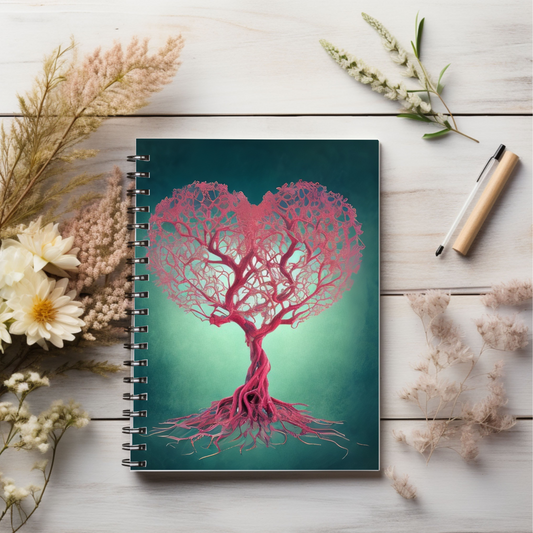 Tree of Hearts A Pink Spiral Notebook