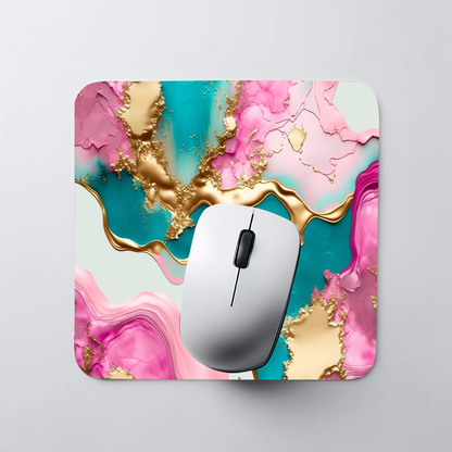 Pink, Gold, & Teal Mouse Pad (Rectangle)