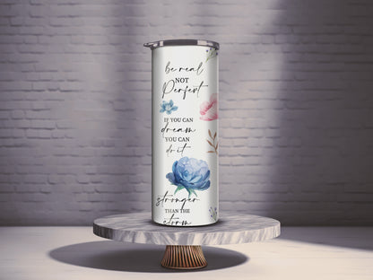 Choose to be happy! Skinny Tumbler, 20oz