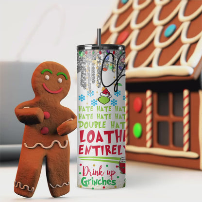 Merry Grinchmas 20oz Skinny Tumbler - Festive & Insulated
