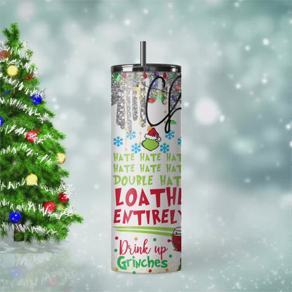 Merry Grinchmas 20oz Skinny Tumbler - Festive & Insulated