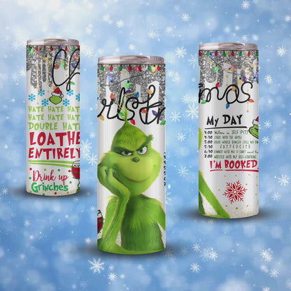 Merry Grinchmas 20oz Skinny Tumbler - Festive & Insulated